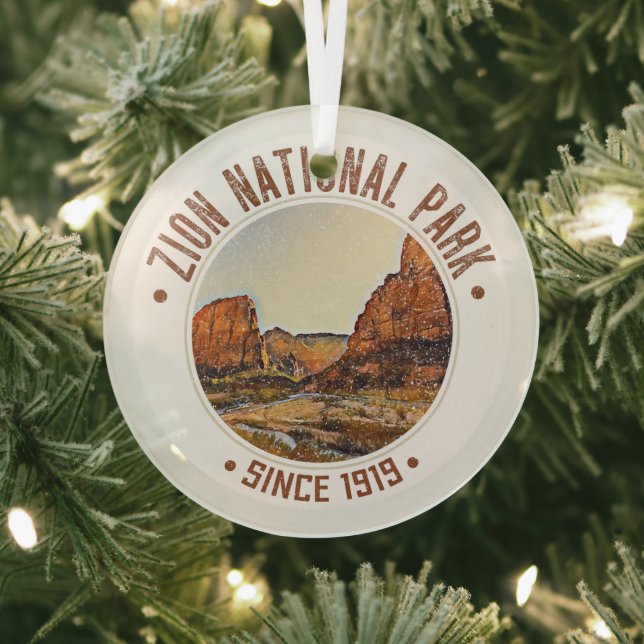 Zion National Park Utah USA Außenbereich gestört Ornament Aus Glas (InSitu)