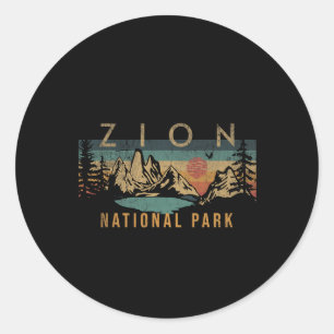 Zion National Park Utah Usa Außenbereich Vintag Runder Aufkleber