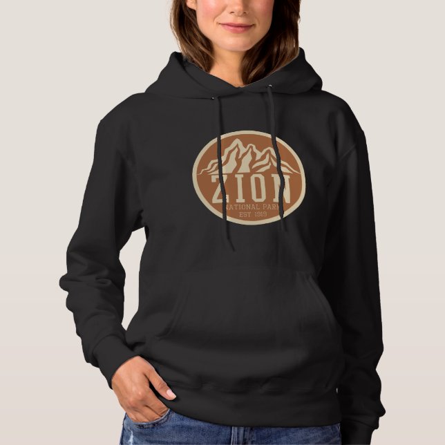 Zion National Park Utah USA Outdoor Retro Hoodie (Vorderseite)