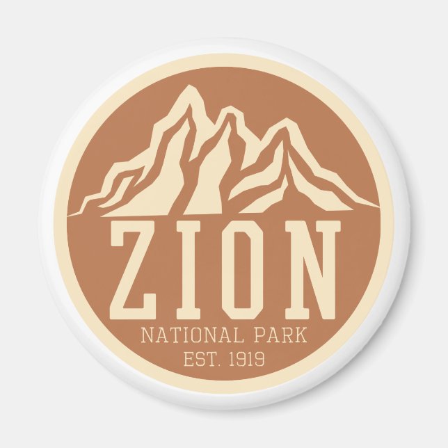 Zion National Park Utah USA Outdoor Retro Magnet (Vorne)