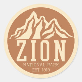 Zion National Park Utah USA Outdoor Retro Runder Aufkleber