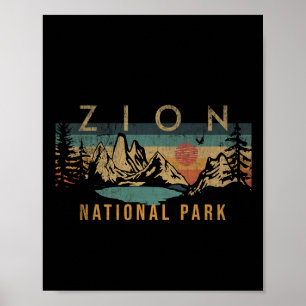 Zion National Park Utah USA Outdoor Vintage Poster
