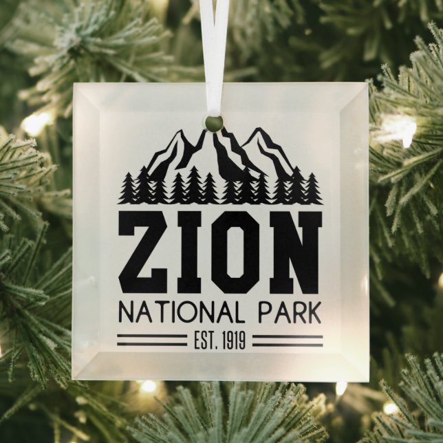 Zion National Park Utah USA Outdoor Wandern Ornament Aus Glas (Insitu)