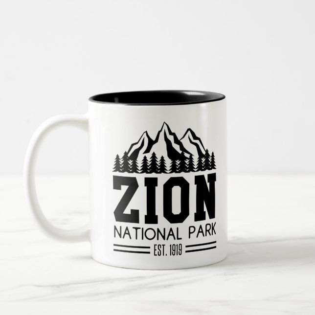 Zion National Park Utah USA Outdoor Wandern Zweifarbige Tasse (Links)
