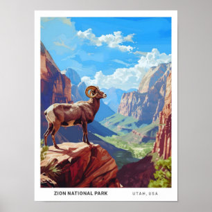 Zion National Park Utah USA Reiserückblick Poster