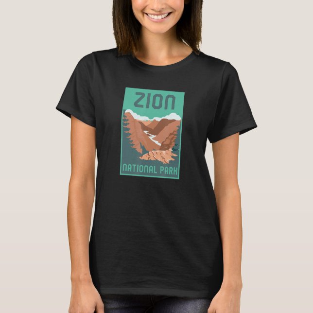 Zion National Park Utah Vacation Poster Style Rett T-Shirt (Vorderseite)