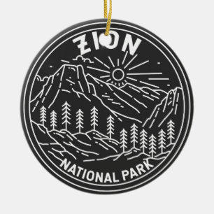 Zion National Park Utah Vintag Monoline Keramik Ornament