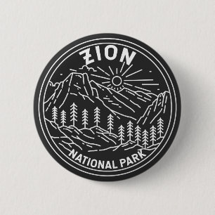 Zion National Park Utah Vintage Monoline Button