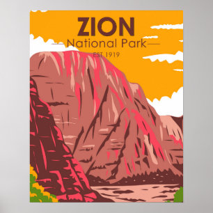 Zion National Park Utah Vintage Poster