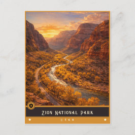 Zion National Park | Utah Vintage-Postkarte Postkarte