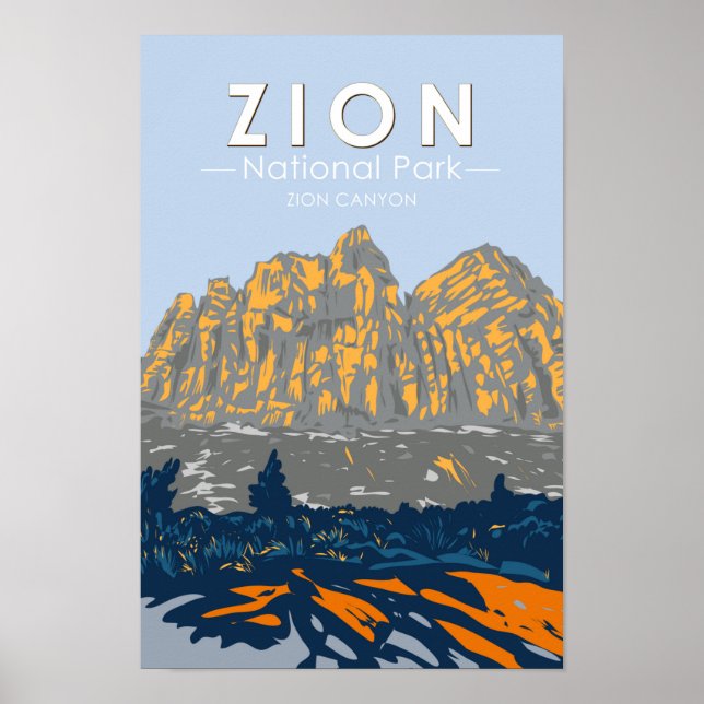 Zion National Park Utah Zion Canyon Vintag Poster (Vorne)