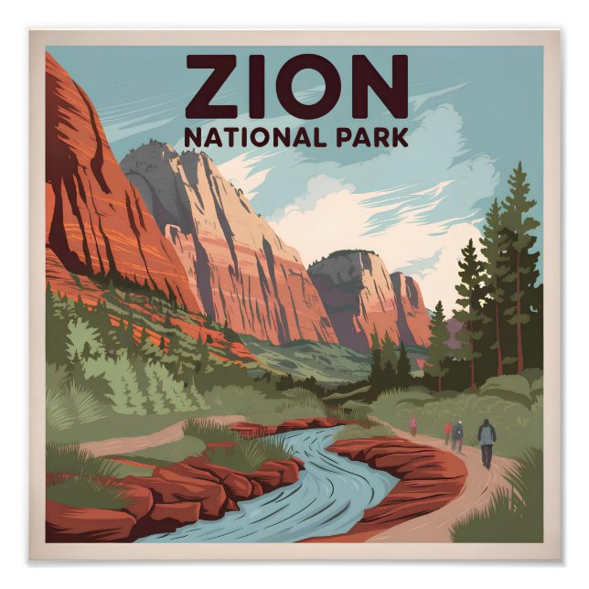 Zion National Park Vintag Fotodruck (Vorne)