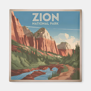Zion National Park Vintag Magnet