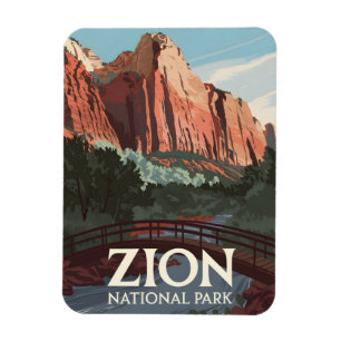 Zion National Park Vintag Magnet