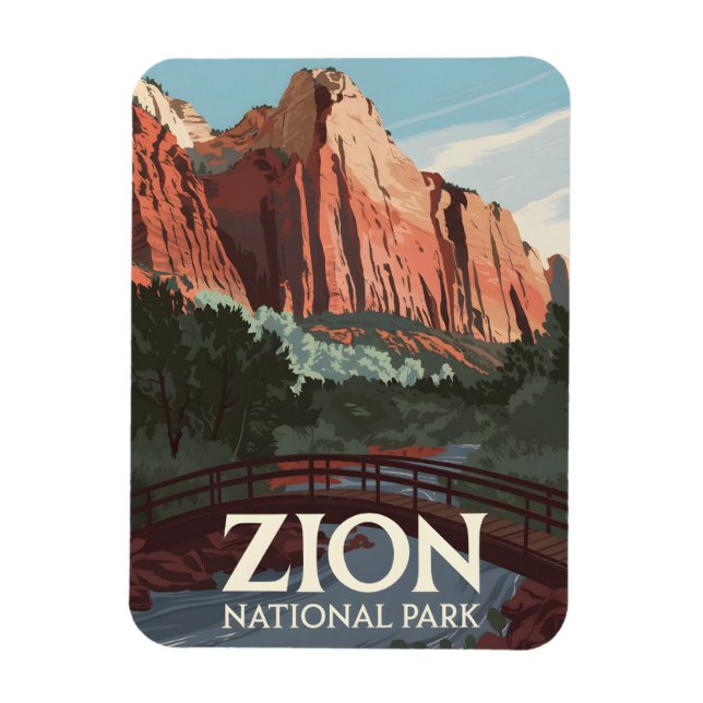Zion National Park Vintag Magnet (Vertikal)