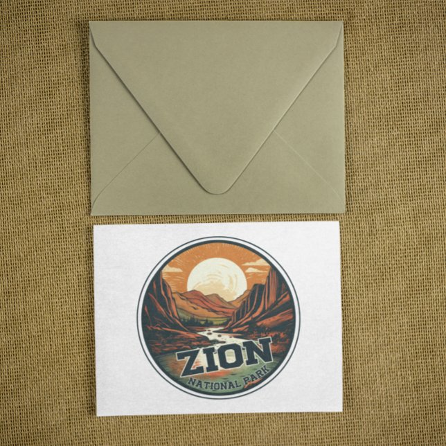 Zion National Park Vintag Sunset Travel Postkarte (joshua tree national park postcard)