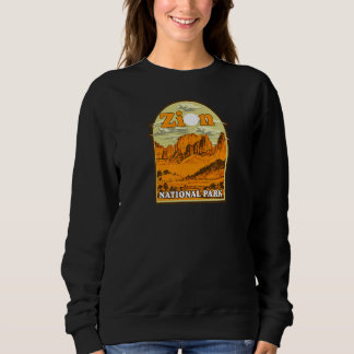 Zion National Park Vintage Artwork Artistic Souven Sweatshirt