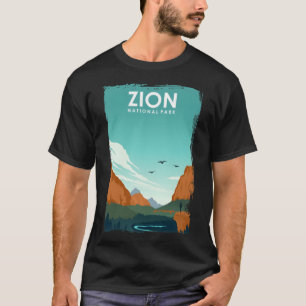 Zion National Park Vintage Minimal Retro Utah Reis T-Shirt