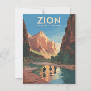 Zion National Park Vintage Travel Poster Postkarte