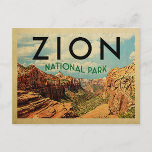 Zion National Park Vintage Travel Postkarte
