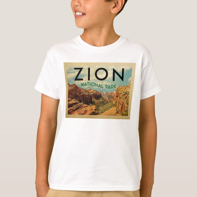 Zion National Park Vintage Travel T-Shirt (Vorderseite)