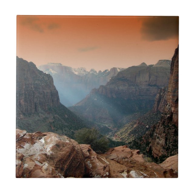 Zion Nationalpark Berge Landschaft Fliese (Vorderseite)