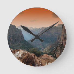 Zion-Nationalpark Berge Landschaft Runde Wanduhr