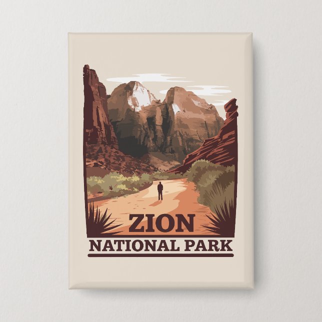 Zion-Nationalpark Button (Vorderseite)
