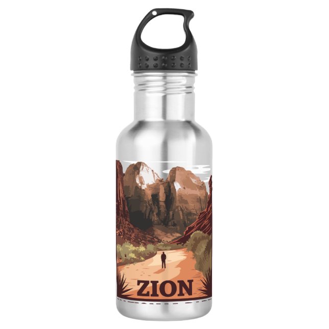 Zion-Nationalpark Edelstahlflasche (Vorderseite)