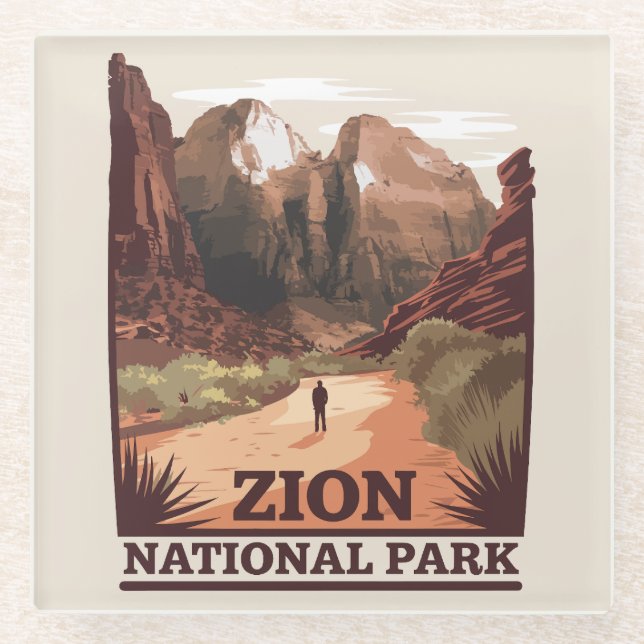 Zion-Nationalpark Glasuntersetzer (Vorderseite)