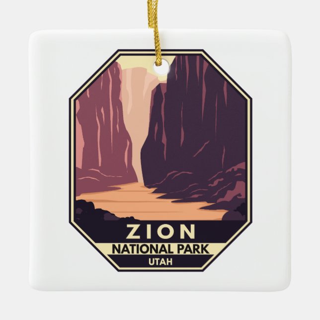 Zion Nationalpark Narrows Retro Keramikornament (Vorderseite)