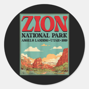 Zion Nationalpark Outdoors Angels Landing Utah Runder Aufkleber