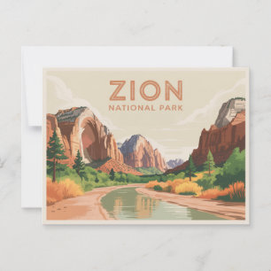 Zion Nationalpark Postcard Vintag Postkarte