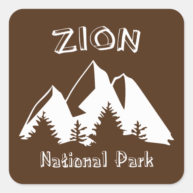 Zion-Nationalpark Quadratischer Aufkleber (Vorderseite)