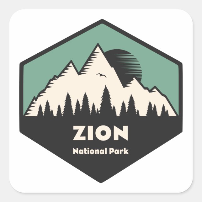 Zion-Nationalpark Quadratischer Aufkleber (Vorderseite)