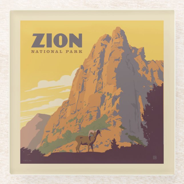 Zion-Nationalpark | Ram Glasuntersetzer (Vorderseite)