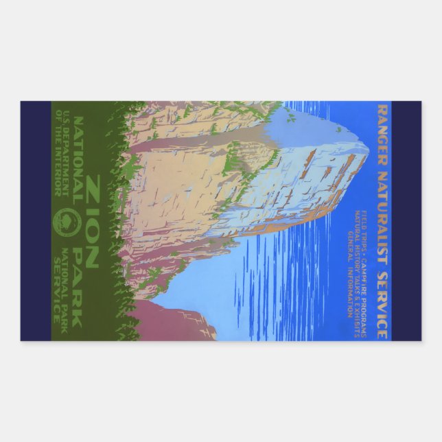 Zion-Nationalpark Rechteckiger Aufkleber (Vorderseite)