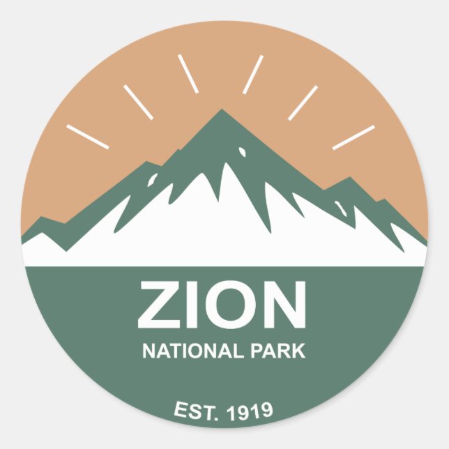 Zion-Nationalpark Runder Aufkleber (Vorderseite)
