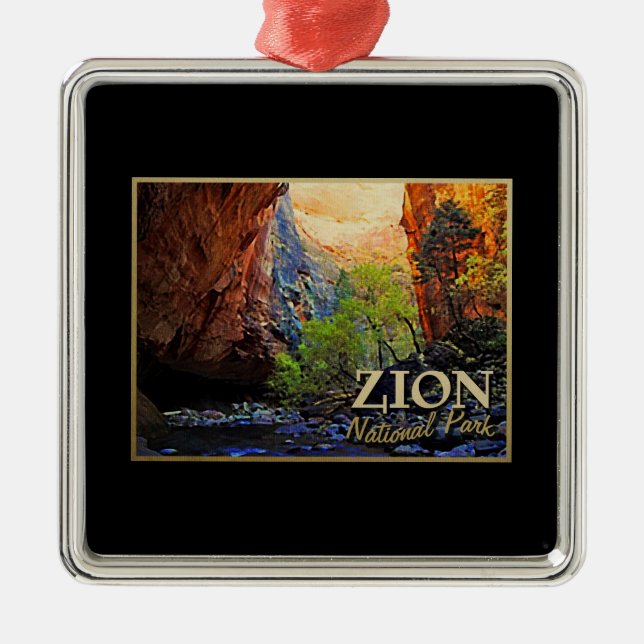 Zion-Nationalpark Silbernes Ornament (Vorne)