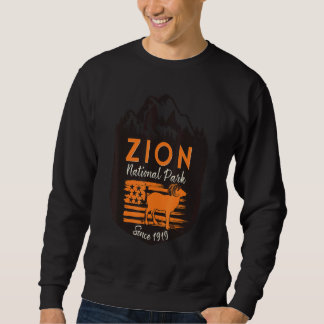Zion-Nationalpark US-Flag Dickhornschafe Berge Sweatshirt