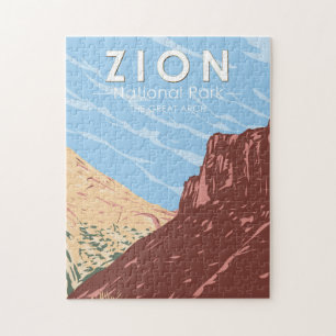Zion Nationalpark Utah Der Große Bogen Vintage Puzzle