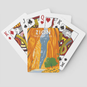 Zion Nationalpark Utah Die Pfeile Vintag Spielkarten