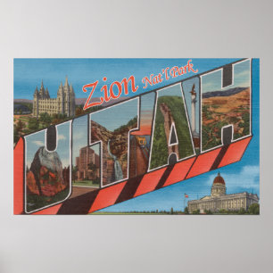 Zion Nationalpark, Utah - große Buchstabe-Szenen Poster