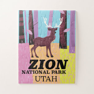 Zion Nationalpark Utah Reiseplakat. Puzzle