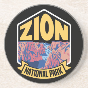 Zion Nationalpark Utah Retro Getränkeuntersetzer