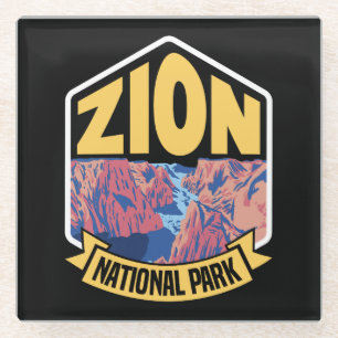 Zion Nationalpark Utah Retro Glasuntersetzer