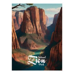 Zion Nationalpark Utah USA Reiseplakat Poster