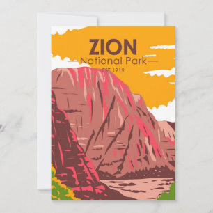 Zion Nationalpark Utah Vintage Feiertagskarte