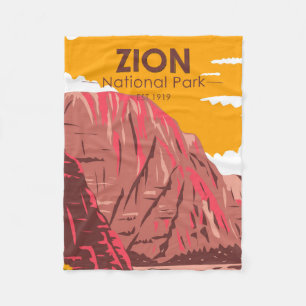 Zion Nationalpark Utah Vintage Fleecedecke