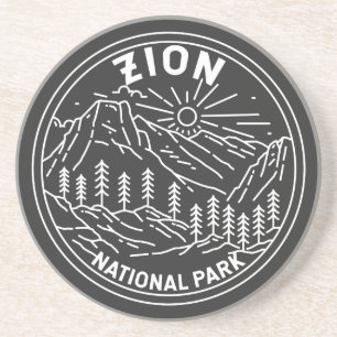 Zion Nationalpark Utah Vintage Monoline Getränkeuntersetzer